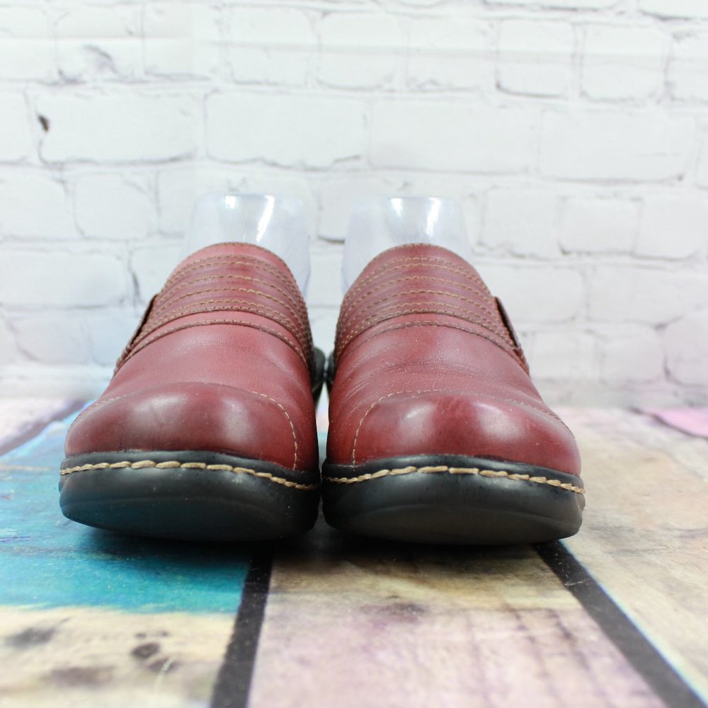 CLARKS Bendable's Leather Slip-On Clogs Size 8.5 M - Picture 4 of 9